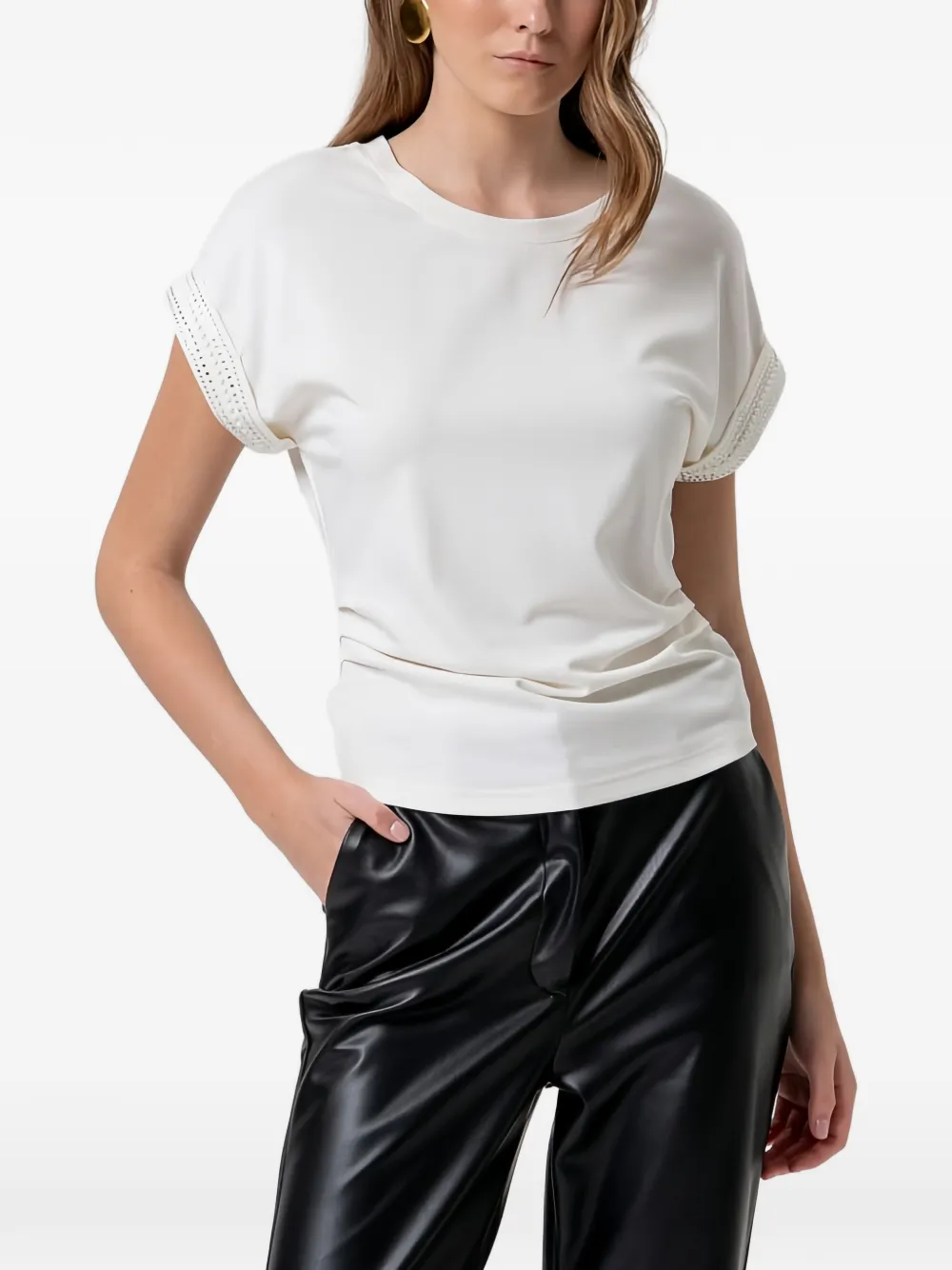 FRACOMINA crystal-embellished ruched T-shirt