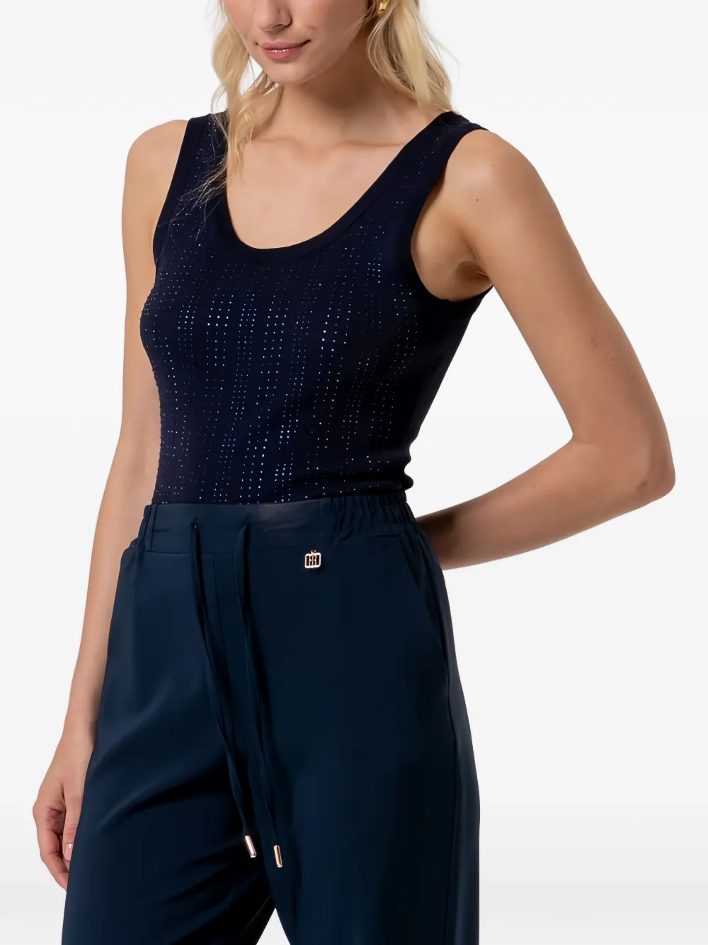 FRACOMINA Straight broek met trekkoord Blauw