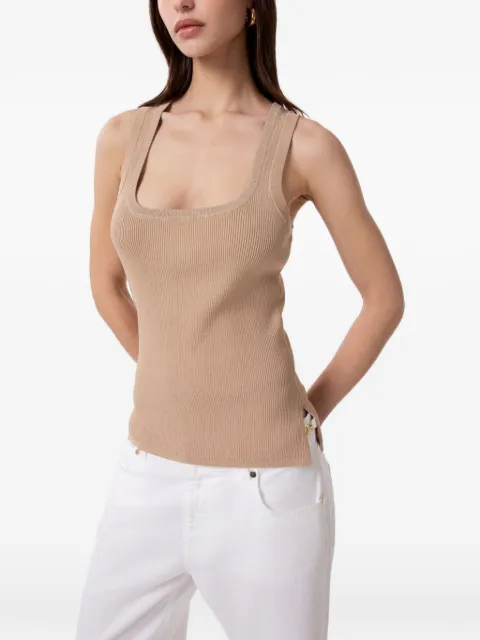 Gaëlle Paris ribbed lurex-trim top