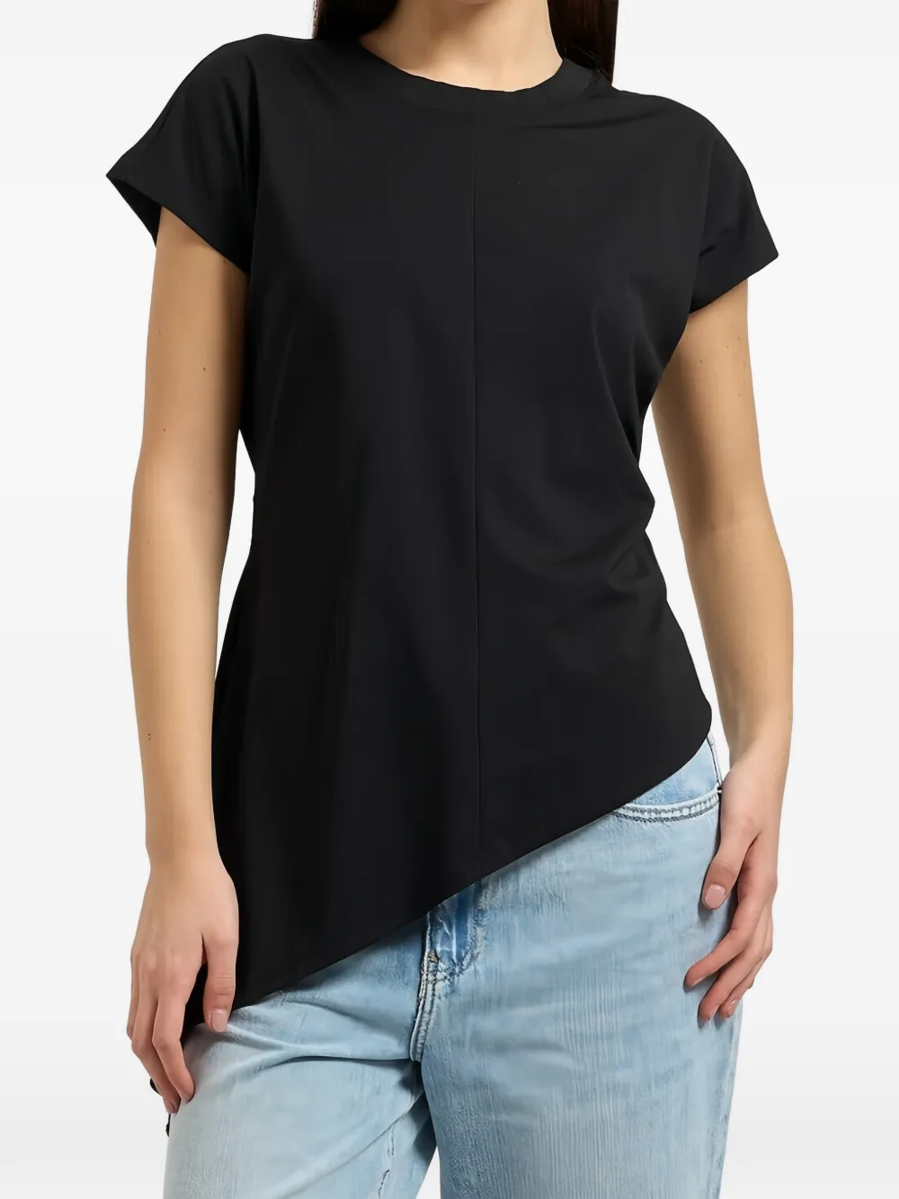 Fracomina Asymmetric-hem T-shirt In 黑色