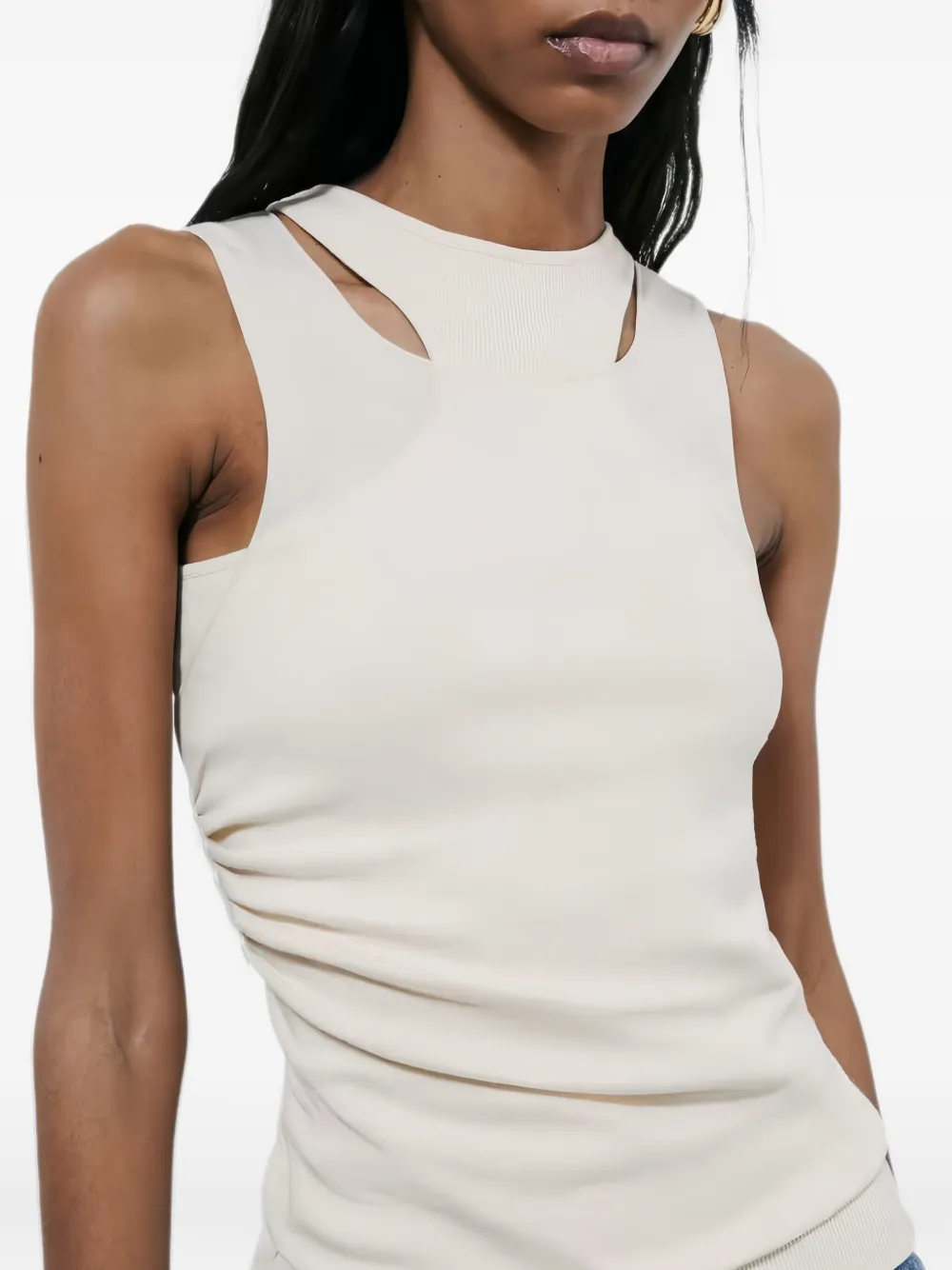 Patrizia Pepe layered cut-out top Zwart