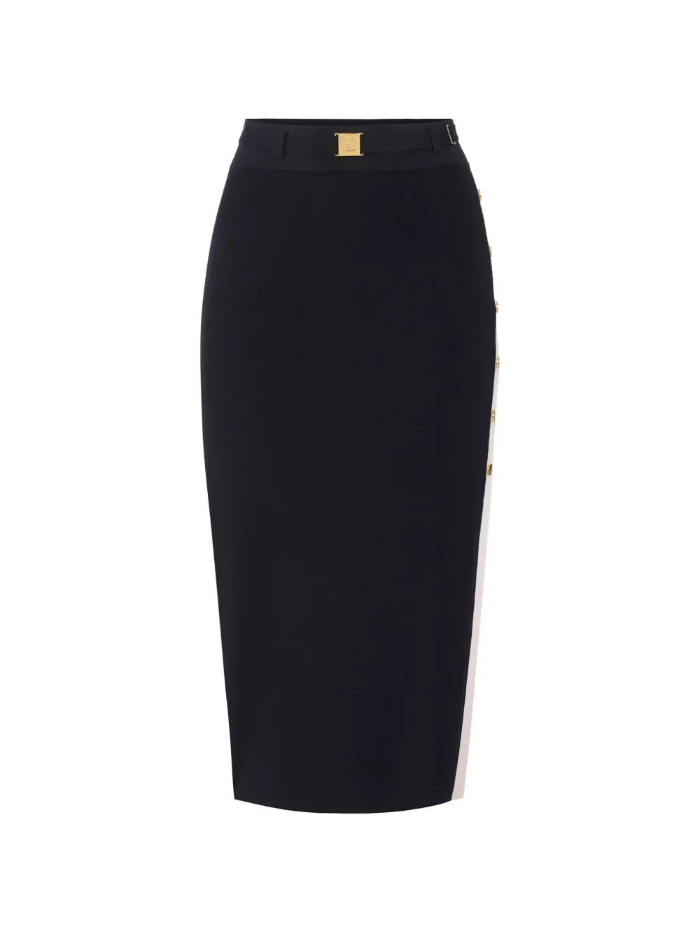 Elisabetta Franchi logo-jacquard knit midi skirt - Nero
