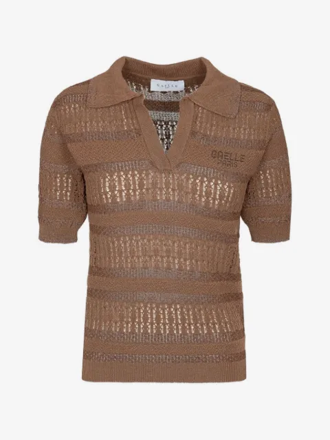 Gaëlle Paris playera de tejido flojo con logo bordado