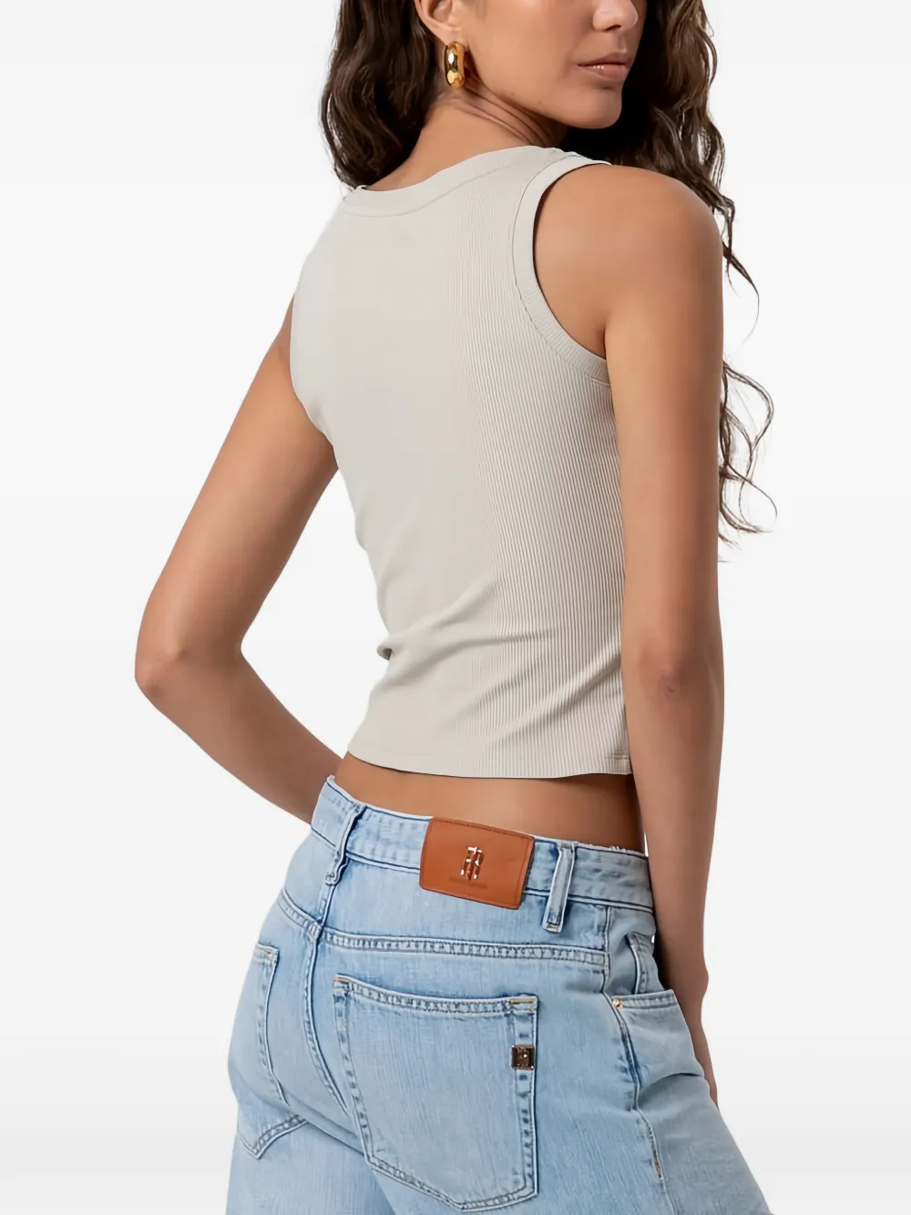 FRACOMINA Top verfraaid met kristallen Beige