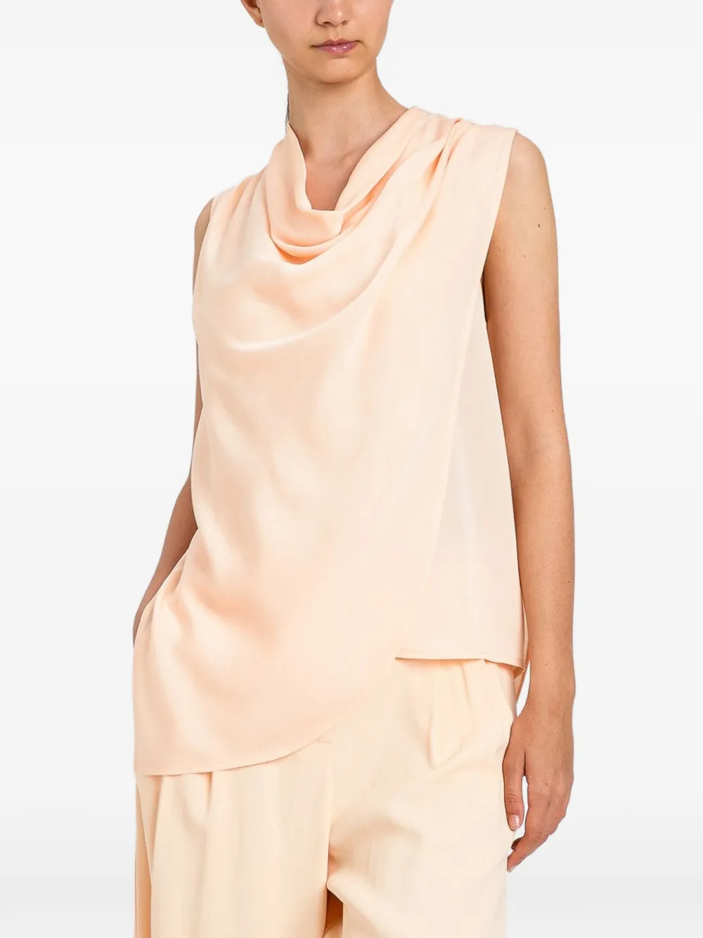 TWINSET draped sleeveless blouse - Nude