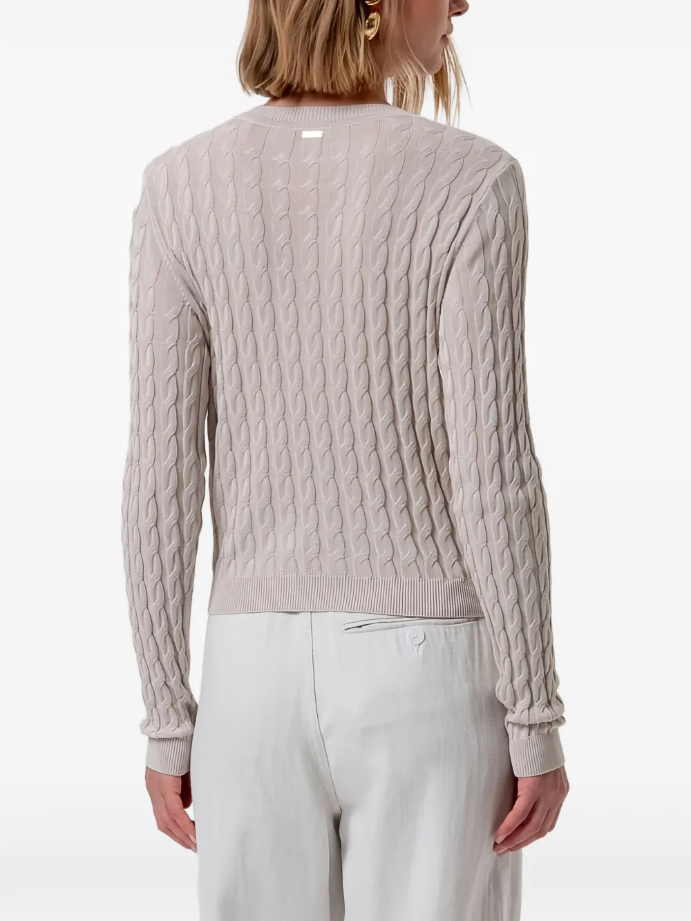 FRACOMINA Kabelgebreid vest Beige
