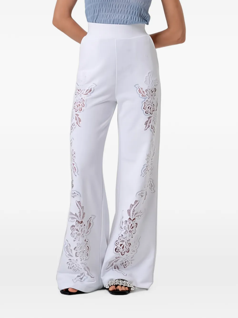FRACOMINA embroidered flared trousers