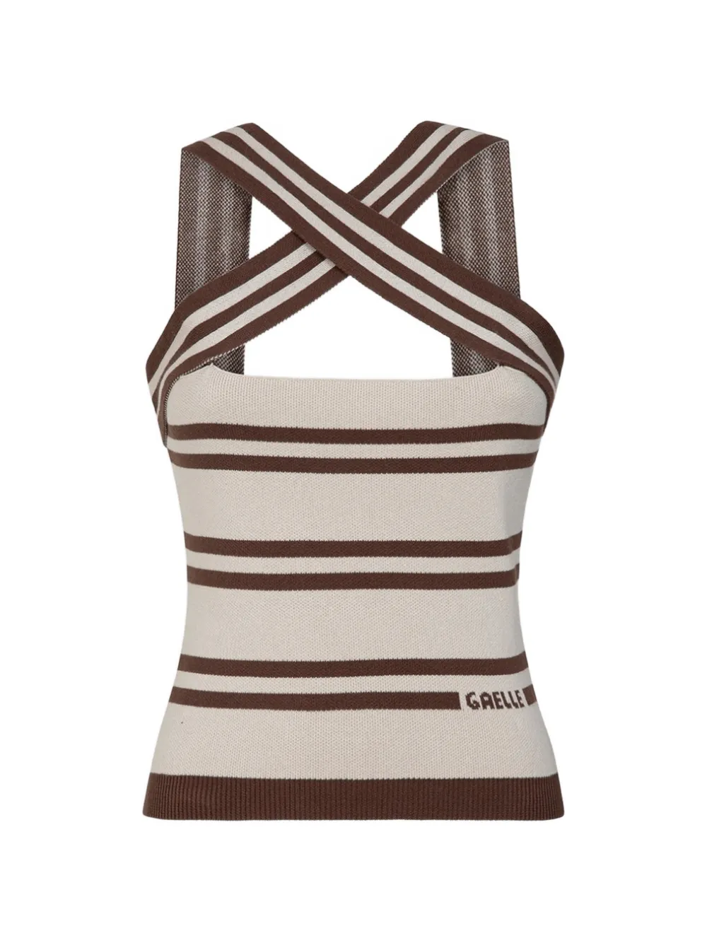 Gaëlle Paris striped cross-strap top - Toni neutri