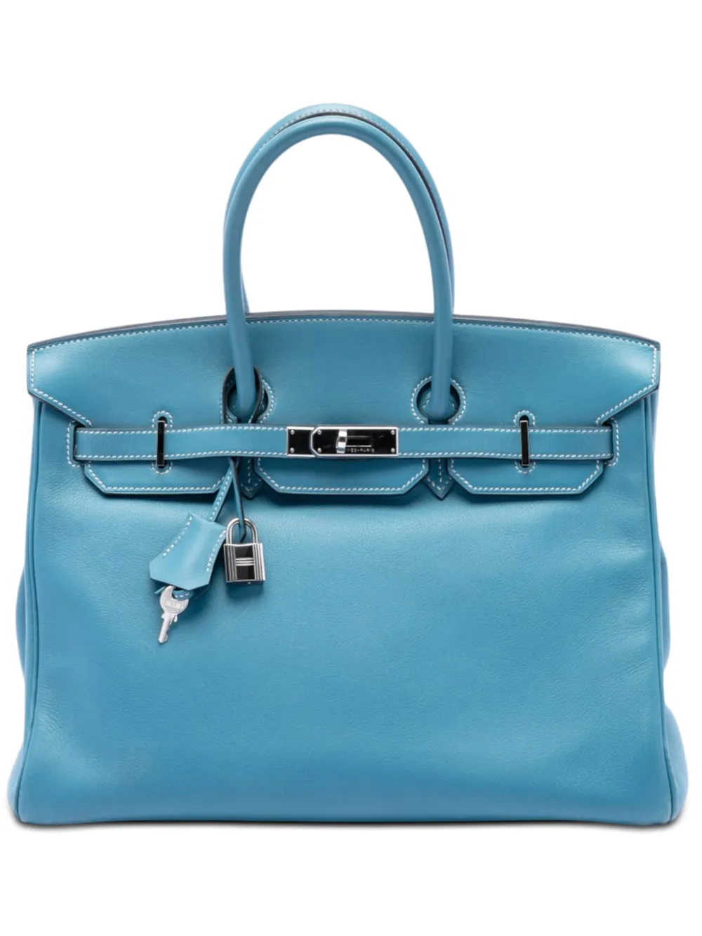 Hermès Pre-Owned 2008 Swift Birkin Retourne Handtasche 35cm - Blau