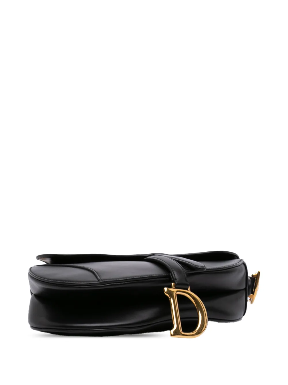 Dior Pre-owned 2019 Smooth Calfskin Saddle Bag Shoulder Bag in Black, view 4