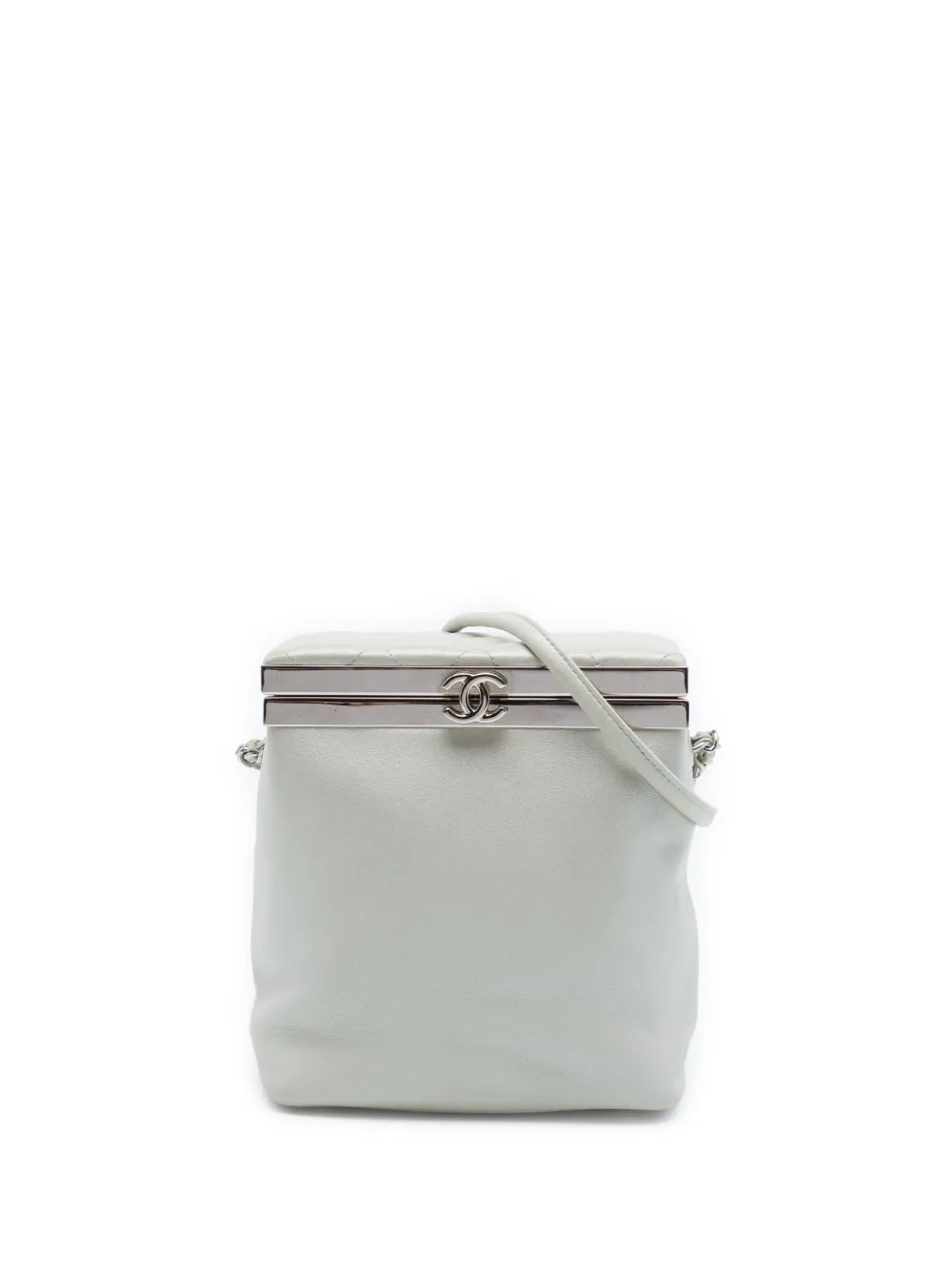 CHANEL Pre-Owned 2016-2017 CC Metallic Calfskin vanity bag - White