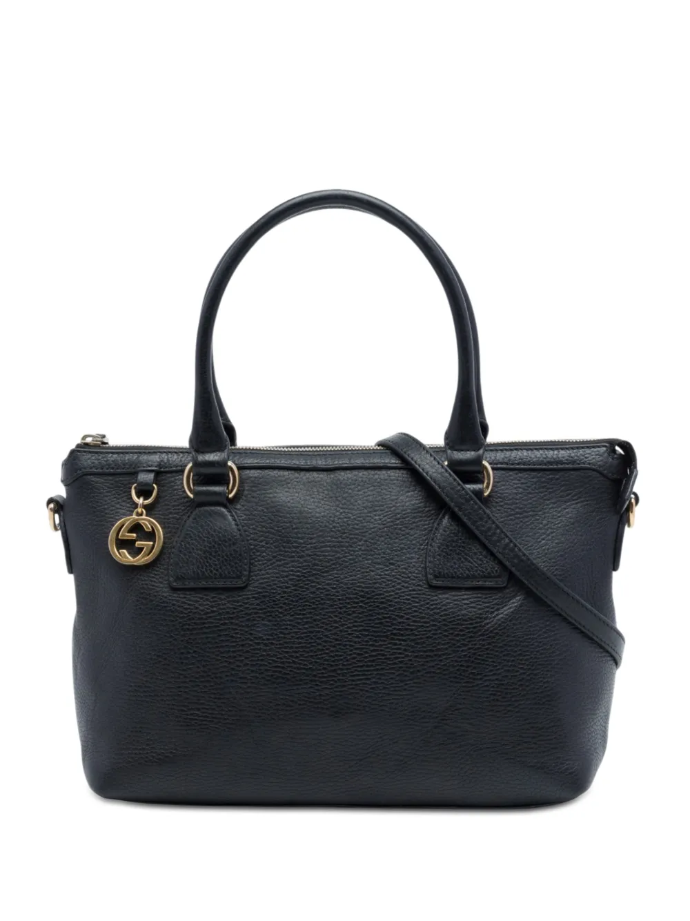 Gucci Pre-Owned 2016-2026 Dollar Satchel-Tasche mit GG-Anhänger - Schwarz