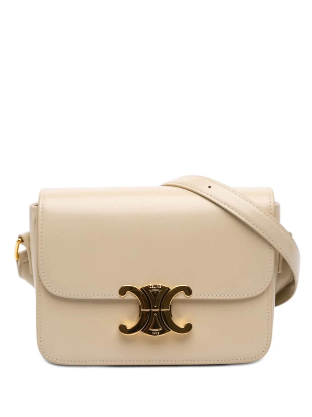 Celine Pre-Owned 2024 Teen Shiny Calfskin Triomphe crossbody bag - Brown