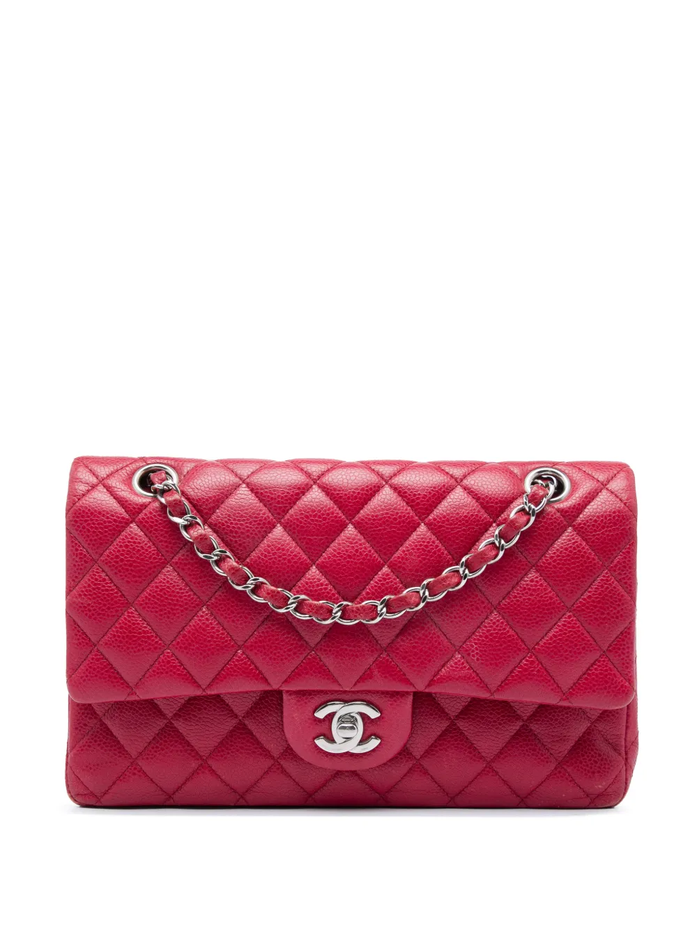 CHANEL Pre-Owned 2010-2011 Medium Classic Caviar Double Flap shoulder bag - Red