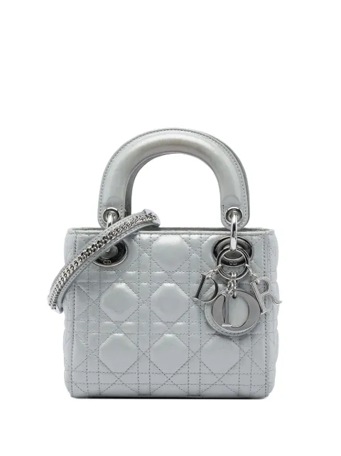 Christian Dior Pre-Owned 2016 Mini Iridescent Lambskin Cannage Lady Dior satchel