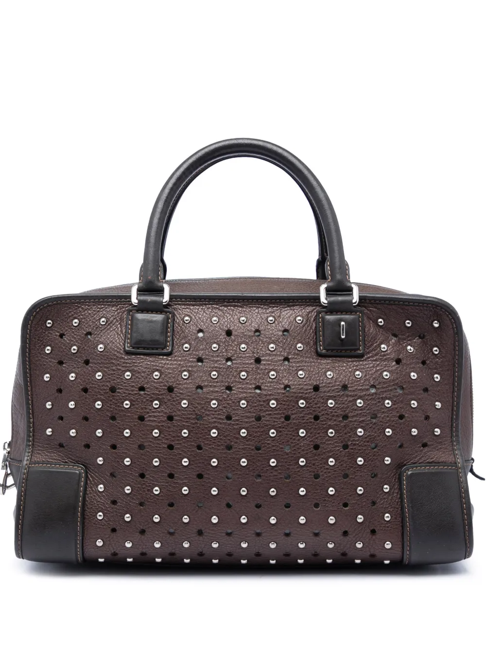 Loewe Pre-Owned 2009 perforierte Amazona Handtasche mit Nieten 36cm - Braun