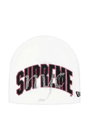 Supreme New Era® rhinestone-embellished Beanie Hat | White | FARFETCH