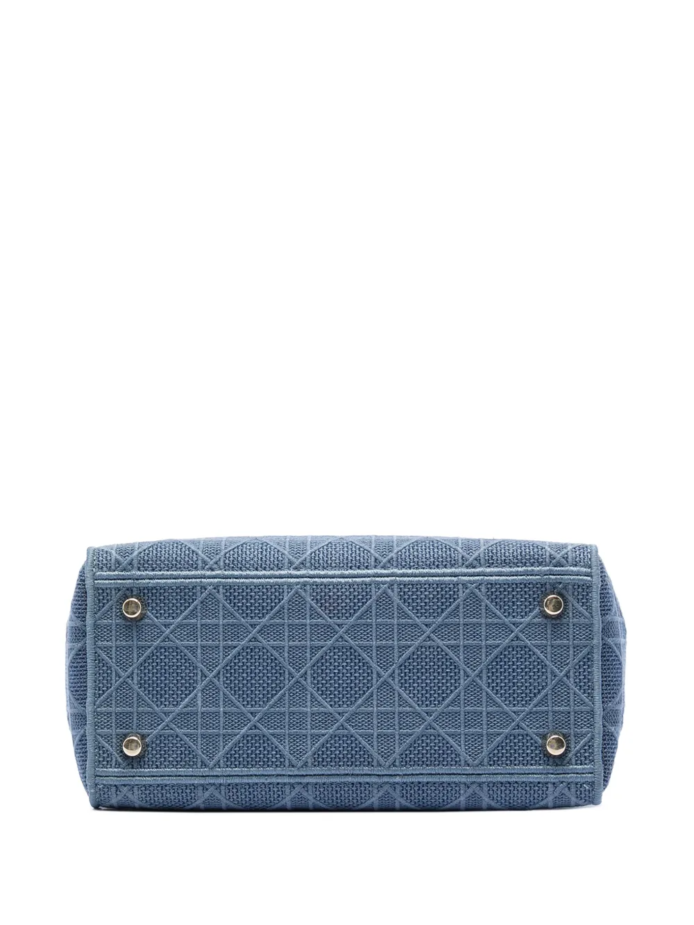Dior Pre-owned 2020 Medium Canvas Cannage Lady D Lite Satchel in Blue, view 4
