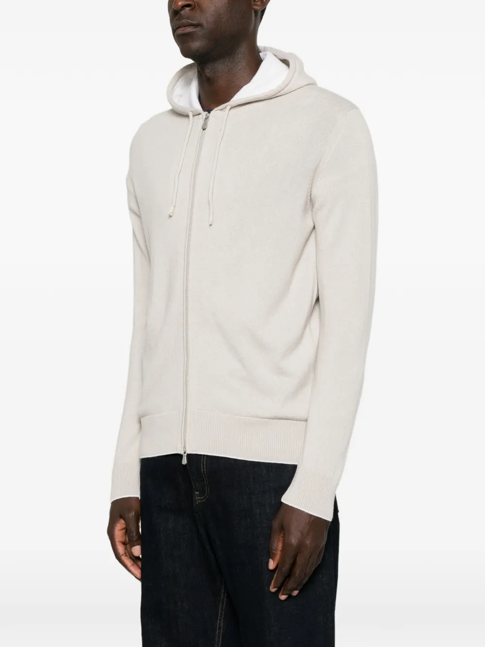 Eleventy Hoodie met rits Beige