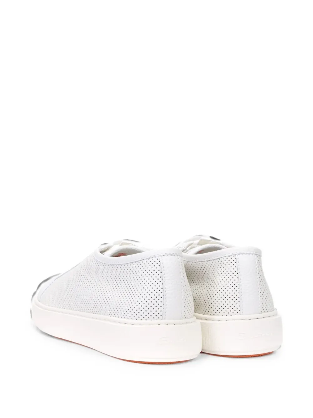 Santoni perforated leather sneakers Wit