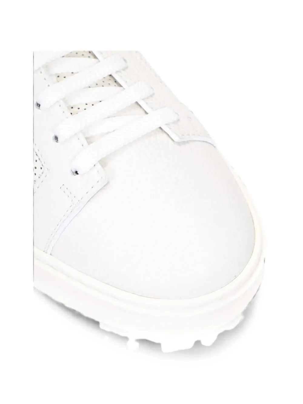 Santoni perforated leather sneakers Wit