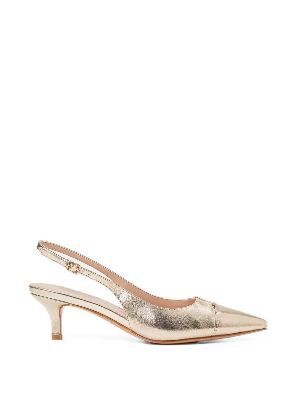 TWINSET metallic-effect logo-plaque pumps Goud