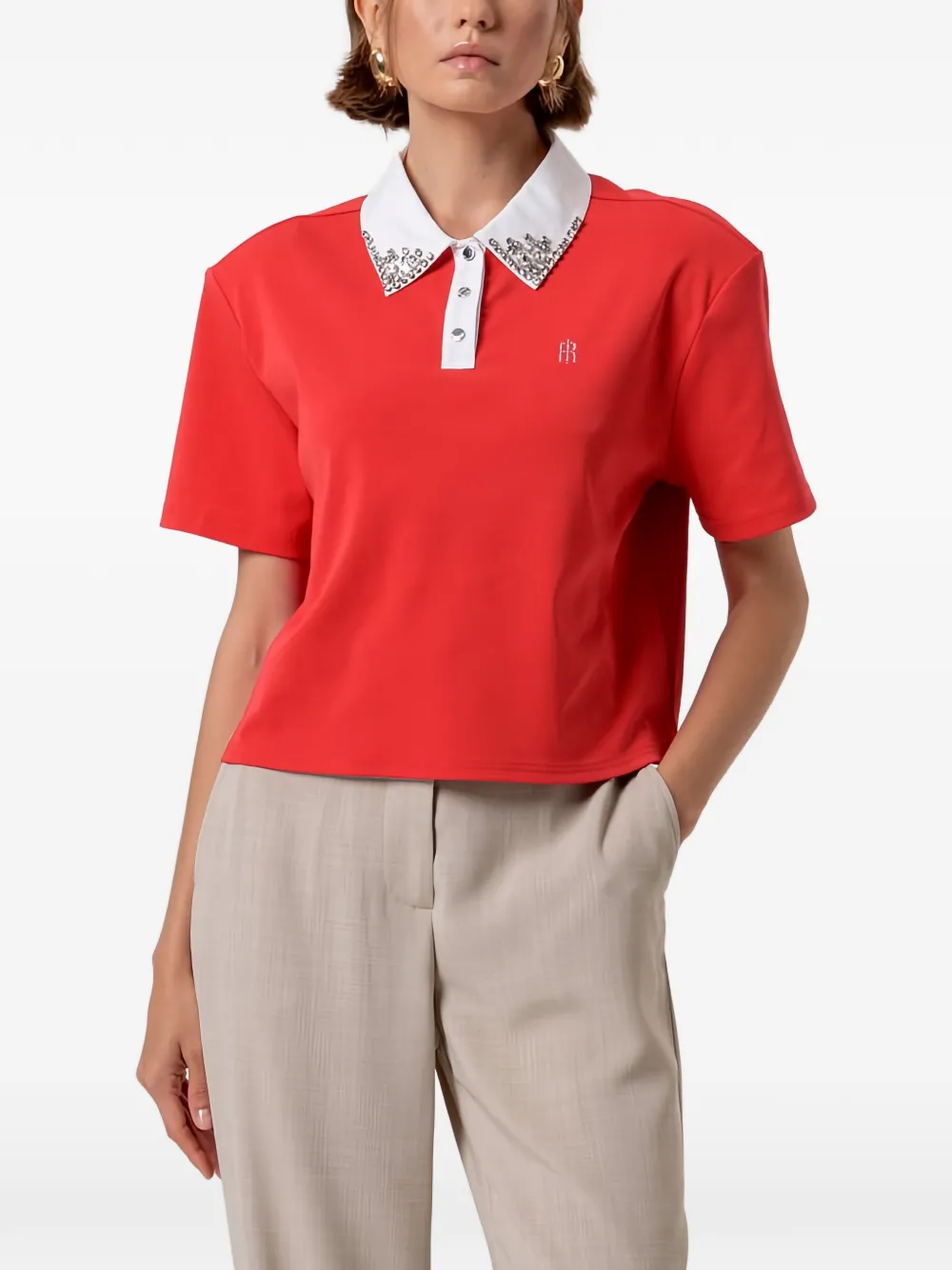 FRACOMINA Polo con decorazione - Toni neutri