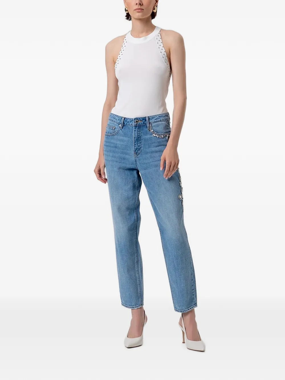 FRACOMINA embellished Mom-fit jeans - Blu
