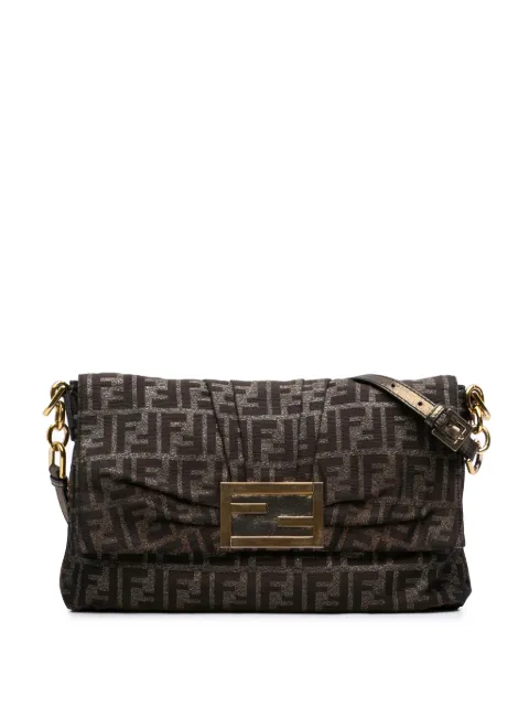 Fendi Pre-Owned 2010-2026 Large Zucca Canvas Glitter Mia Flap shoulder bag