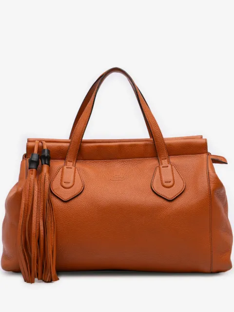 Gucci Pre-Owned Lady 皮质流苏顶置手柄手提包（2016-2026年典藏款）