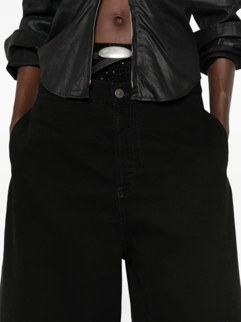 The Attico Cropped jeans Zwart