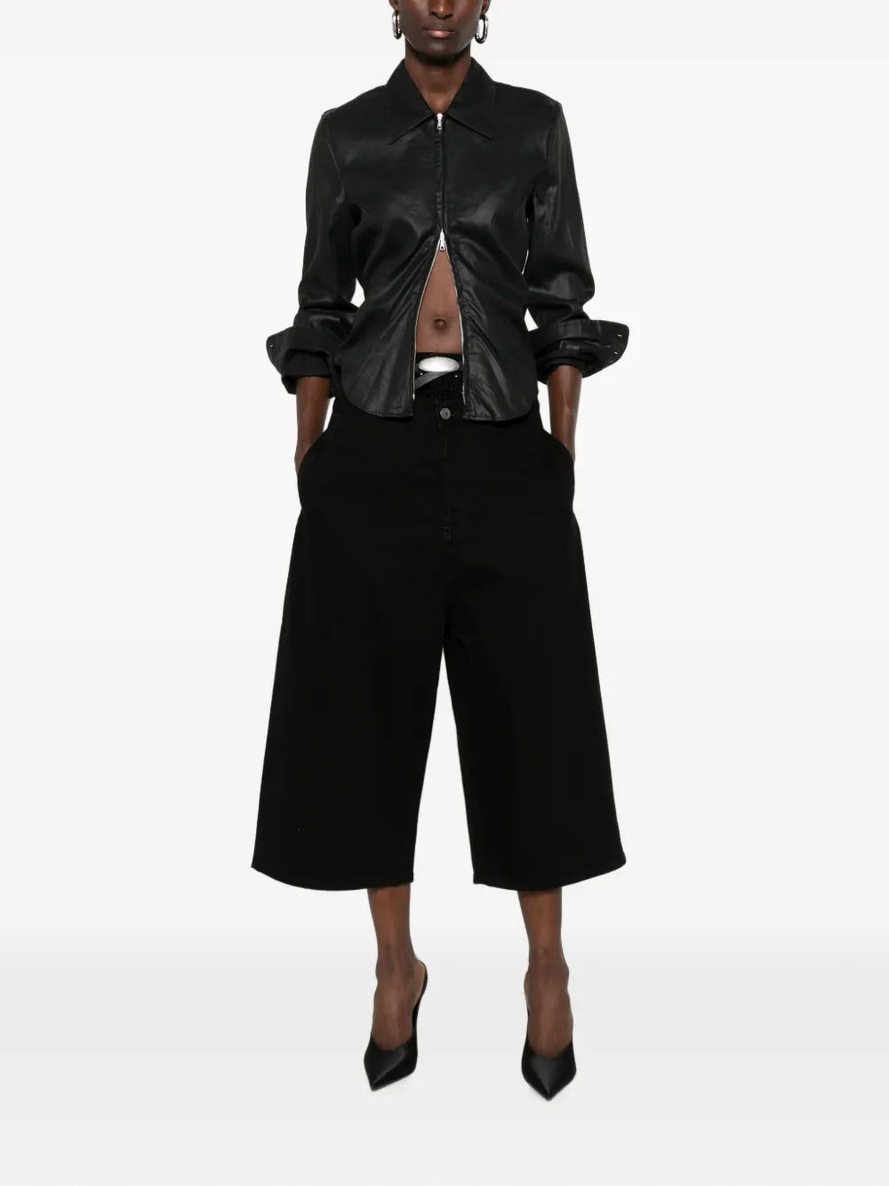 The Attico Cropped jeans Zwart