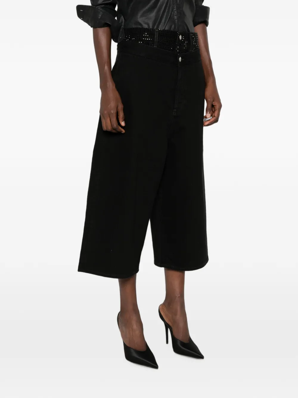 The Attico Cropped jeans Zwart