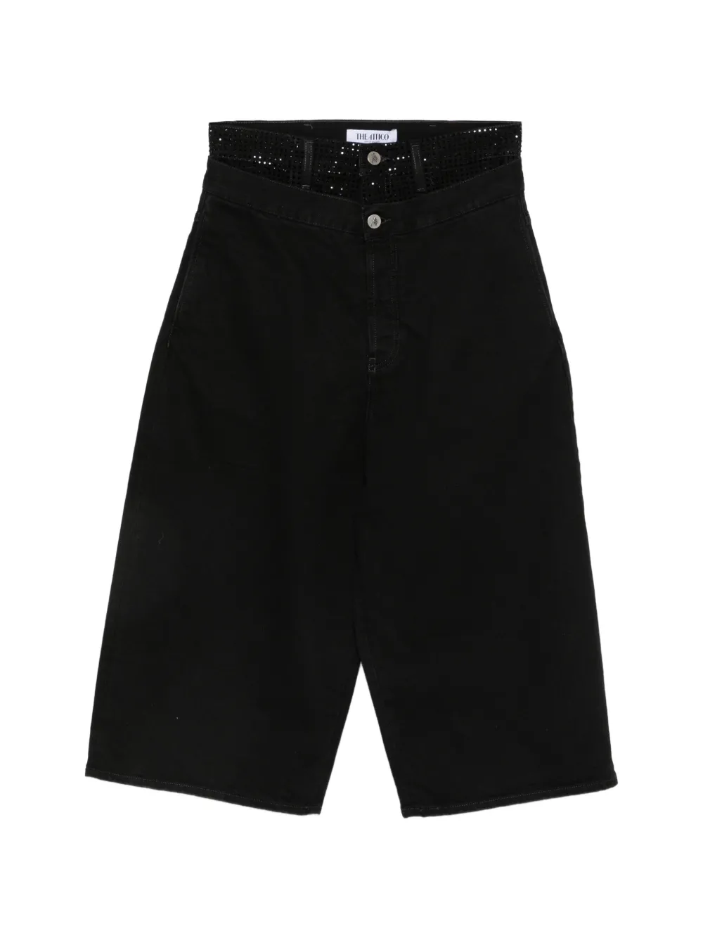 The Attico wide-leg cropped jeans - Nero