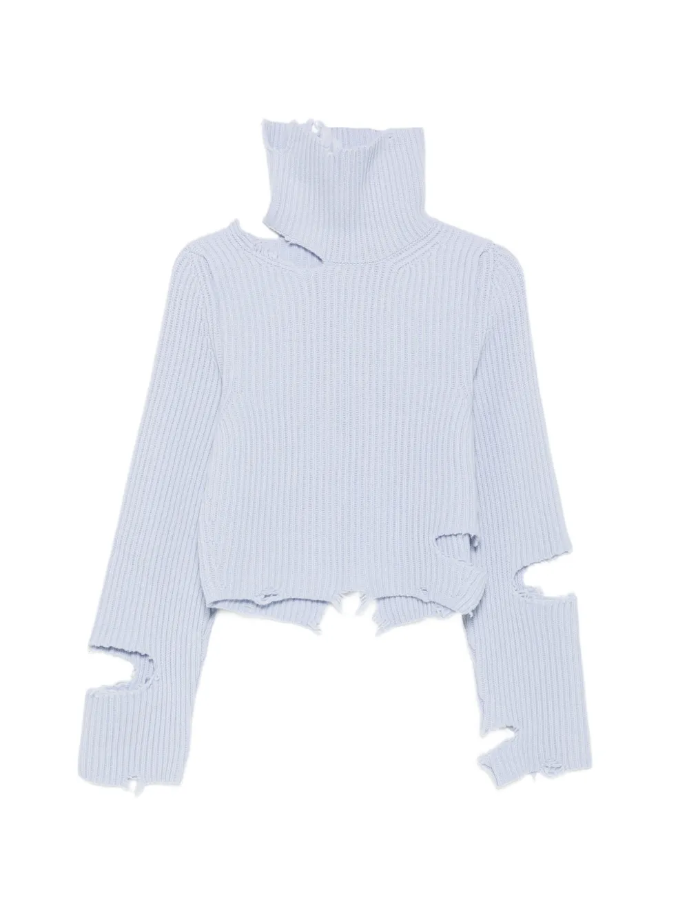 Haikure Gerippter Pullover im Distressed-Look - Blau