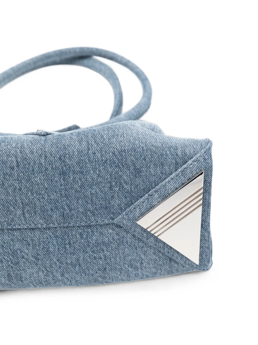 The Attico "La Passeggiata Small" denim handtas met verwassen effect Blauw