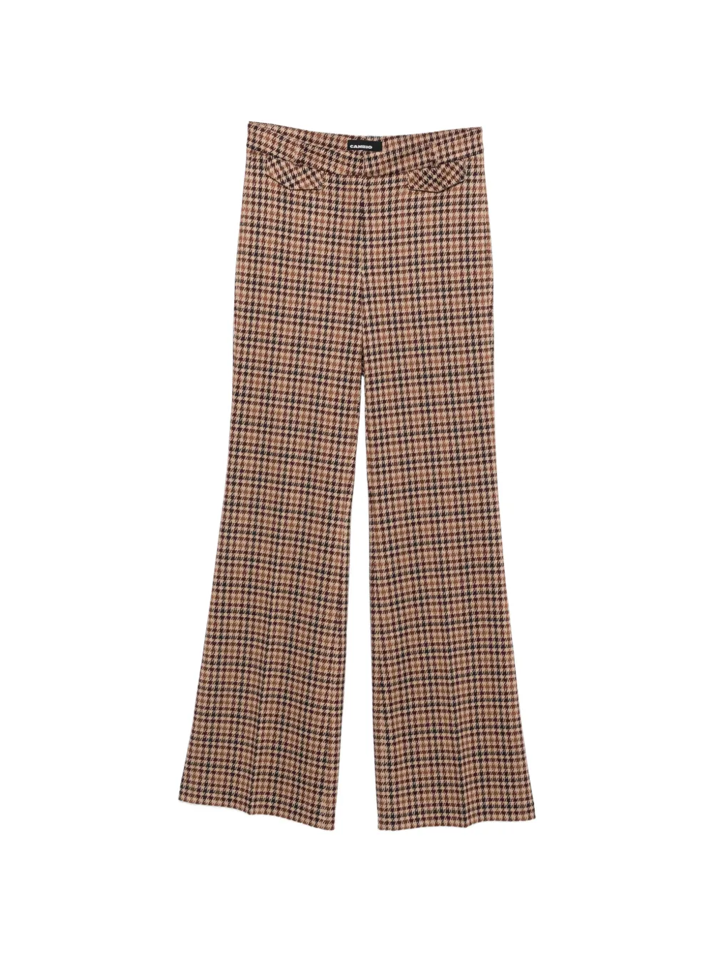 Cambio Houndstooth-pattern Wide-leg Trousers In Brown