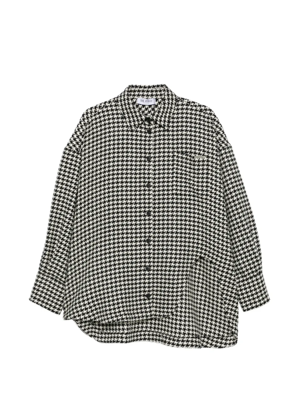 The Attico houndstooth-pattern oversized jacket - Bianco