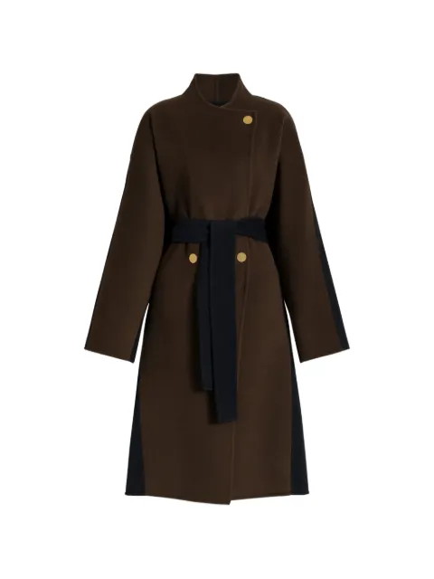 Alberta Ferretti two-tone belted wool coat