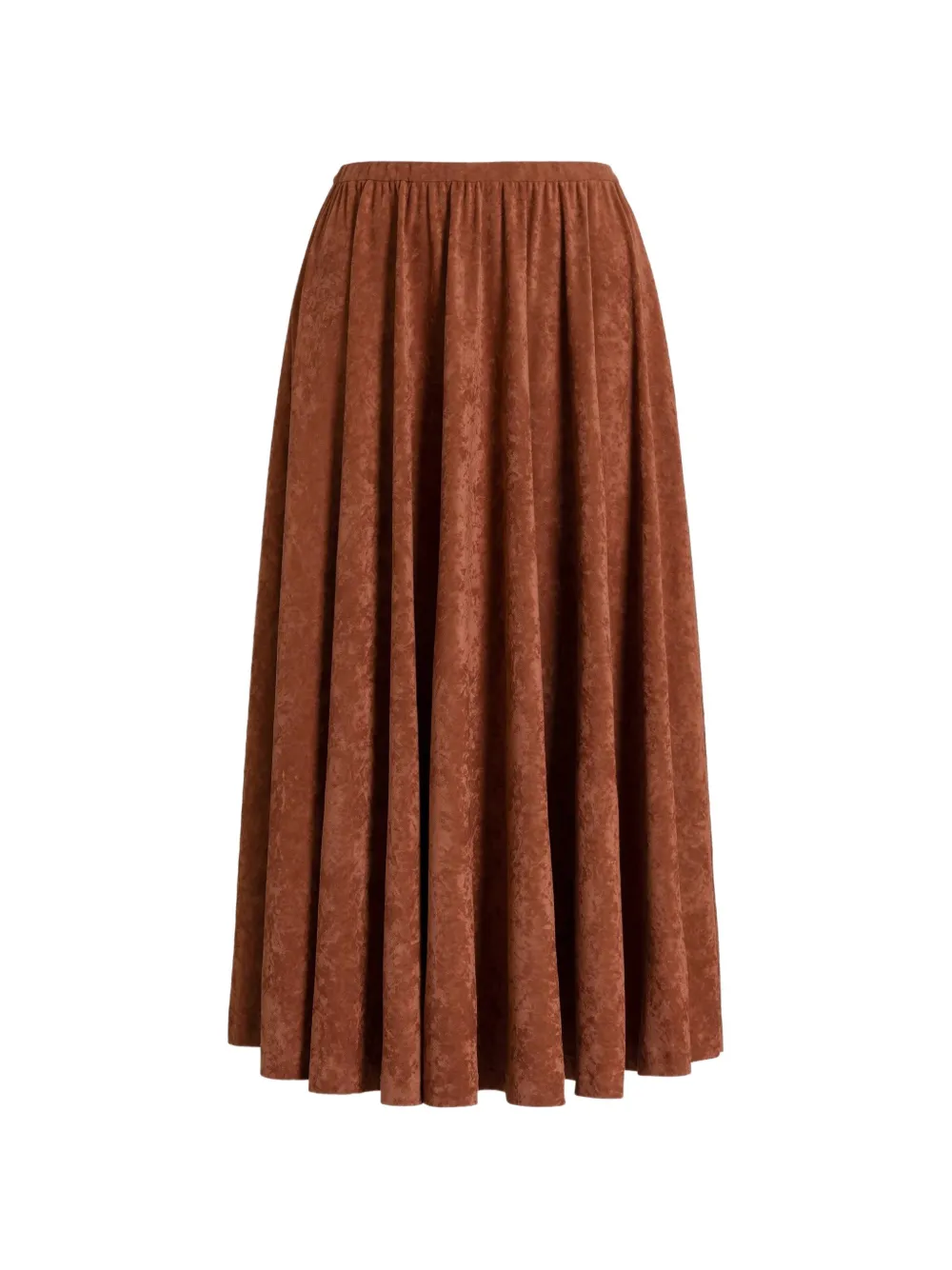 Alberta Ferretti textured pleated midi skirt - Brown