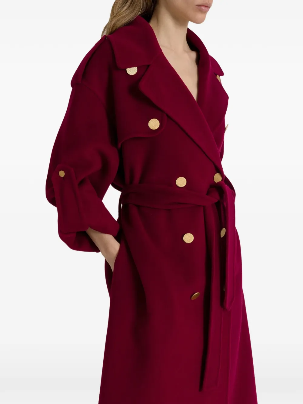 Alberta Ferretti Jas met dubbele rij knopen Rood
