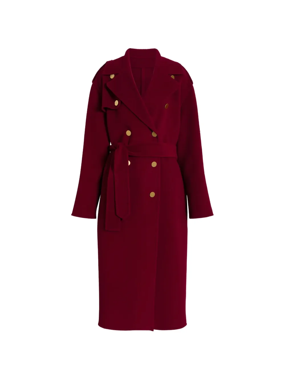 Alberta Ferretti double-breasted belted wool coat - Rot