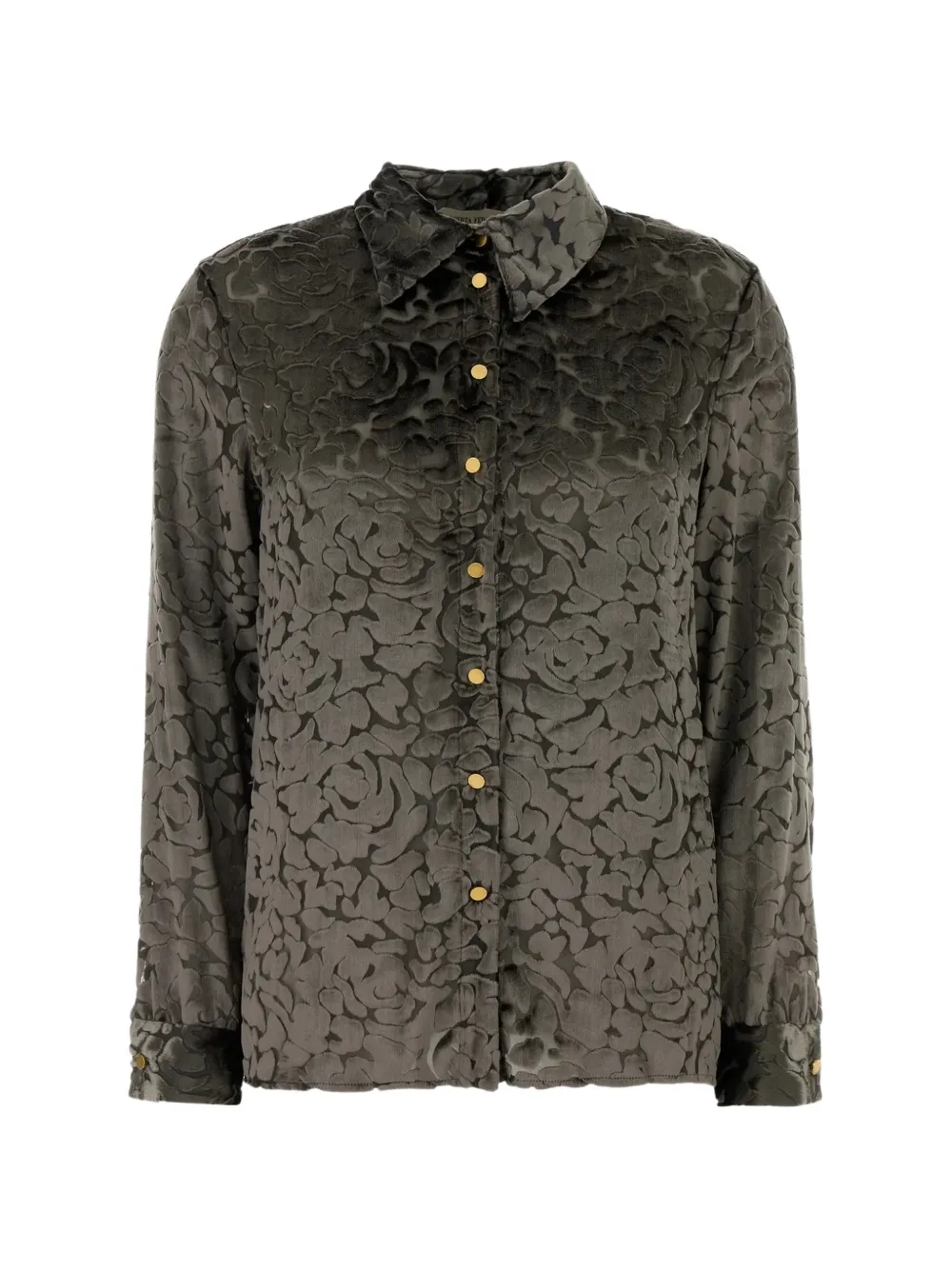 Alberta Ferretti Floral-devoré Shirt In Grey