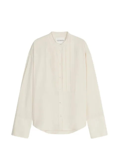 Closed pleated bib-front shirt