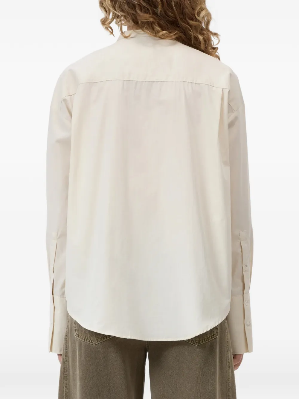 Closed Blouse met geplooide bies Beige