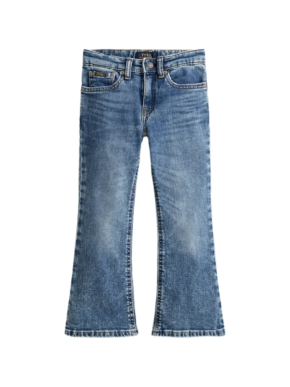 POLO RALPH LAUREN KIDS faded-effect flared jeans - Blu
