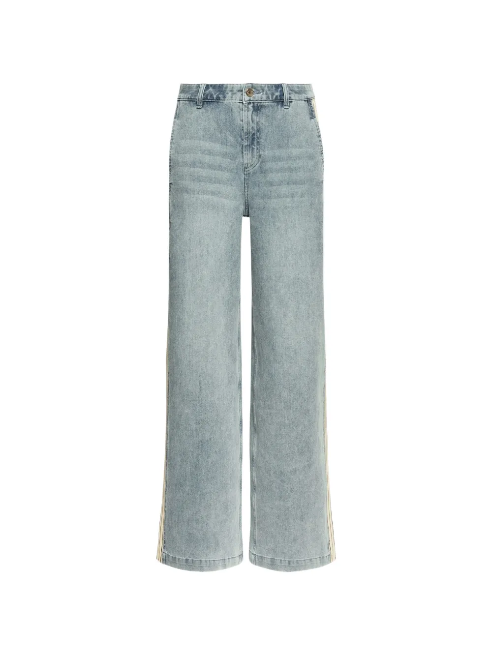 ELENA MIRÒ side-stripe wide-leg jeans - Blu