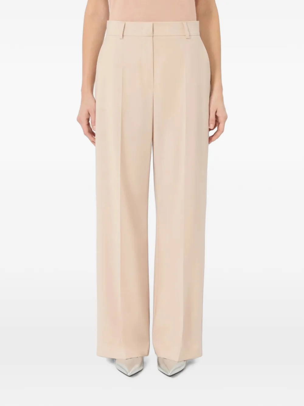 Weekend Max Mara Wollen palazzo broek Beige