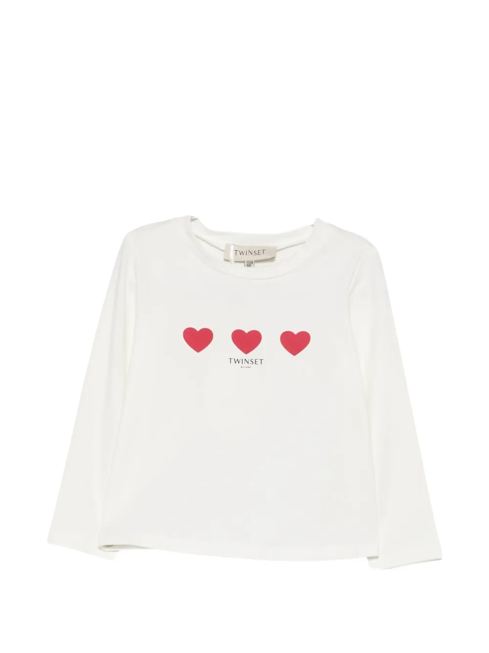 TWINSET Kids heart-print logo-print T-shirt - Bianco