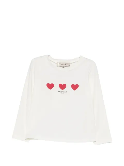 TWINSET Kids playera con corazones estampados
